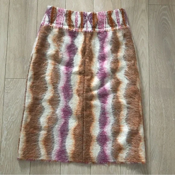 NWT Agnona Italy Cashmere Mohair Blend Striped Skirt Designer - Picture 6 of 8
